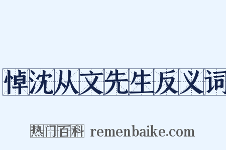 悼沈从文先生反义词是什么意思的图片
